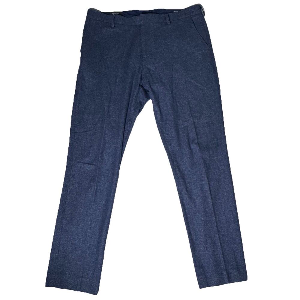 Nordstrom Men's Shop Blue Woven Dress Pants Athletic Fit Sz 36 x 32 Dress Office